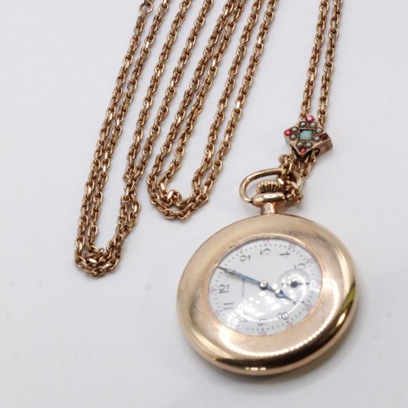 ANTIQUE WALTHAM GOLD FILLED OPEN FACE LADIES POCKET WATCH - Picture 5 of 9
